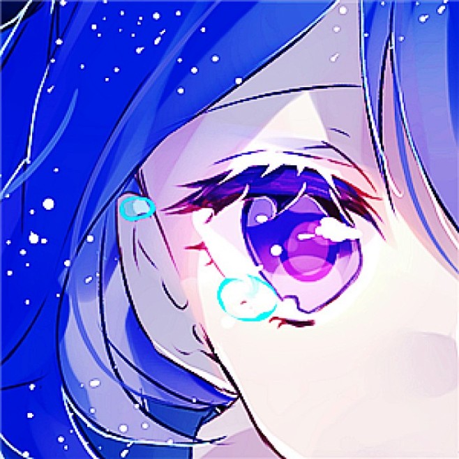 动漫头像蓝色眼睛眼泪女生头像