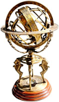 This contains an image of: Antique Brass 18" Armillary Globe Sphere Engraved with Compass on Wooden Base~Home & Office Decor