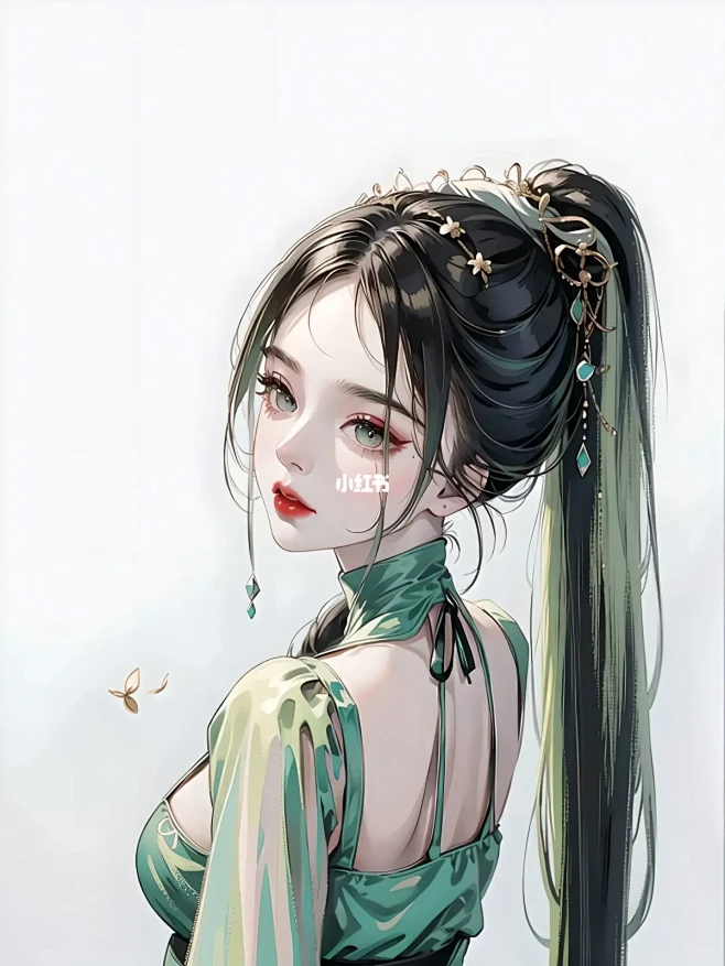 绿色系|高马尾女孩