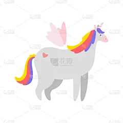 可爱的,动物,童话故事,独角兽,飘然,翅膀,小马,自然美,小的,爱