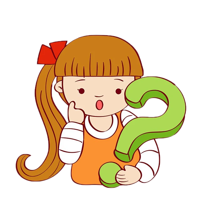 卡通人物和问号-花瓣网