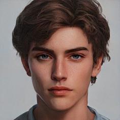 查理是只猫小咪采集到厚涂头像 男