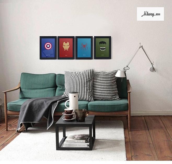 极简装饰画欧式卧室客厅抽象现代 简约黑框...