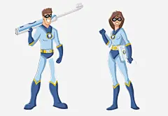 手绘战士免抠素材_新图网 https://ixintu.com 刷牙 战士 洗牙 牙刷 牙齿健康 解压