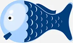 可爱卡通蓝色小鱼免抠素材_新图网 https://ixintu.com 卡通 可爱 小鱼 蓝色