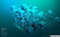 17款蓝色科技互联网创意抽象光感艺术金融商务海报背景PSD模板