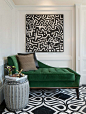 The Best Green Color Combinations for Decorating • Green and Black and White: 