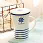 吉布JeeBuu zakka风 海军风带盖陶瓷杯子 咖啡杯 牛奶杯 水杯 原创 设计 新款 2013 正品 代购  淘宝