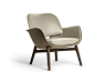 Upholstered leather armchair with armrests MARTHA by Poltrona Frau