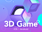 The Cover for 3D Mobile Game - Rentomania blue cube 3dgame monopoly game app rentomania androidgame mobile freegame iconillustration covergame illistration app