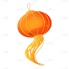 卡通感春节灯笼元素贴纸