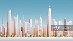 3D智慧城市主题建筑插画正版高清图片下载-视觉中国VCG.COM
