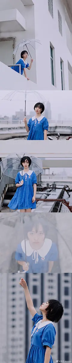 #美照盒子#
Rainy Blue

摄影：@关木Jerome
出镜：@Haruka月岛雯 ​​​​