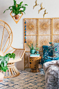 Step over minimalism and let's go bold! A bohemian bedroom should be filled with color, prints, and love