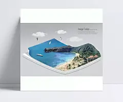 小岛创意素材图片|海岸,小岛,海岛,海鸥,大海,绿色概念,绿色创意,草地,畅想,幻想,创意,海报设计,广告设计模板,海报设计,广告设计模板,PSD素材