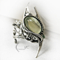 ANTURDIALH  - silver , green moonstone , onyx by LUNARIEEN#饰品##宝石#