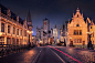 General 2048x1365 city road street street light building old building architecture night Belgium Gent