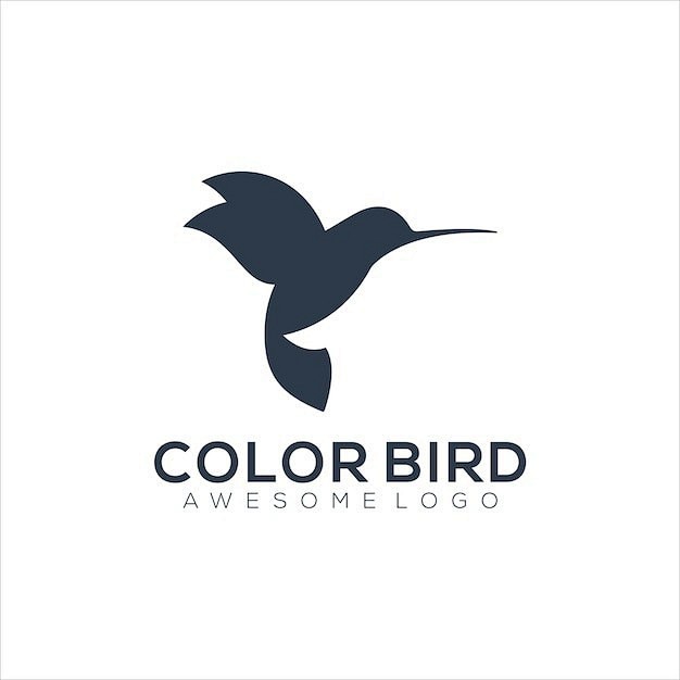 蜂鸟剪影标志logo矢量图设计素材
