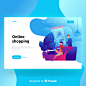 Online shopping landing page Free Vector