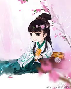 绿衣拿着竹简