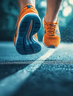 【AI数字艺术】跑鞋撞击路面特写图片下载