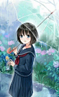 二次元动漫美图，穿着水手服的少女_【快资讯】