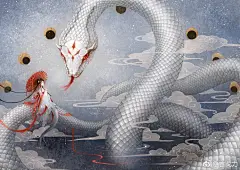 半面妆丨插画师 @古戈力  #插画艺术作品# ​​​​