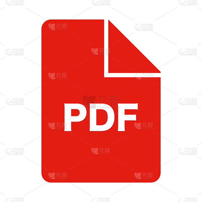 PDF文件矢量图标。红色平面数据。
