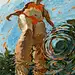 Michele Poirier-Mozzone：作者以水下的视角去绘画水面上的人物样貌，不仅画风奇特，而且每一幅画都非常有质感。
画面中描绘了水波的纹路，在不同波纹下的人物变形也非常真实形象，尤其是不同颜色的运用和搭配，让作品的呈现更加完美。