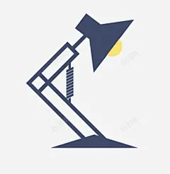 蓝色手绘台灯图标