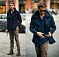 Cotton On Peacoat, Cotton On Alfie Printed Shirt - Eventide - Adam Gallagher