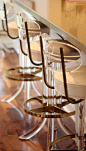 lucite and brass bar stools: 