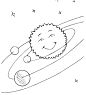 solar system sketch happy sun