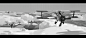 Biplanes, Jad Saber : Biplane sketch done for fun, modeled the plane in gravity sketch and setup a quick scene in blender, rendered with EEVEE.