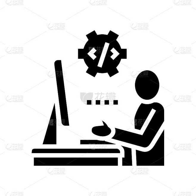 程序员编写和开发象形图标矢量插图