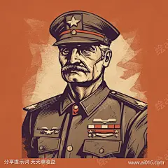 宣传海报的插图_提示词查看_Midjourneyai绘图工具关键词描述词咒语_1024X1024像素-艺术,威严,军装,男人,人物,绘画,插画,涂鸦,写实-提示词编号:2023060809102649-绘ai-www.ai016.com