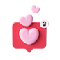 free message with hearts illustration