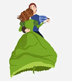 卡通双人舞人物免抠素材 美女 设计图片 免费下载 页面网页 平面电商 创意素材 png素材