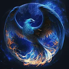 A bird with wings that is in the center of the image