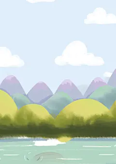 简约山水插画设计