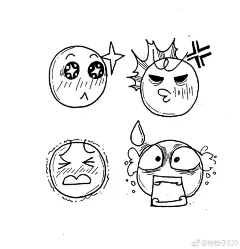 一组魔性表情包简笔画，也可作手帐哦！作者：铃铛子520 ​​​​
