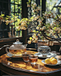 雅室何须大，花香清茶可。