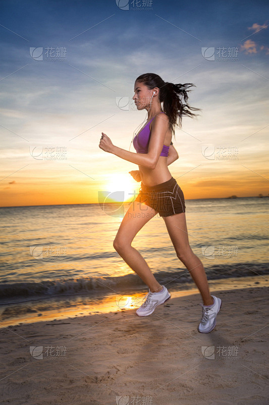 慢跑,女性,田径运动员,早晨,垂直画幅,...