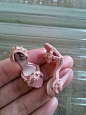 handmade miniature shoes with rhinestones by YinyingO on Etsy, $38.00
