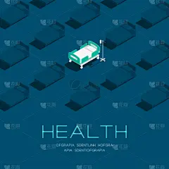 健康保健,床,绘画插图,矢量,式样,分离着色,蓝色背景