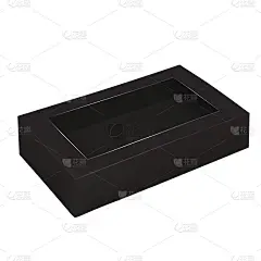 顶视图矩形，黑色包装盒与顶部窗口