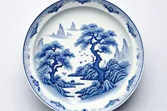 国潮陶器青花瓷摆件瓷器图片