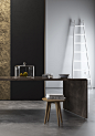 Porcelanosa // Gravity : Set design with Porcelanosa Gravity series mosaics.