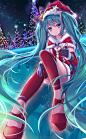 miku~  Merry Christmas！（可放大）#初音未来# #二次元# #圣诞节#