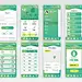 Set of UI, UX, GUI screens Ecology app flat design